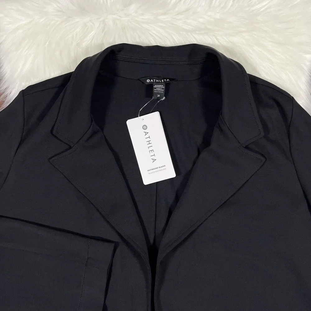 Athleta Women's‎ Plus Size 20 Black Open Front Eastbound Blazer Jacket